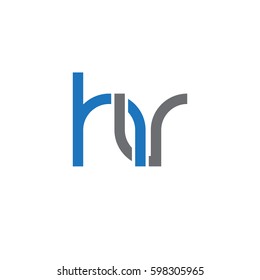 Initial letters hv, round linked overlapping chain shape lowercase logo modern design blue gray