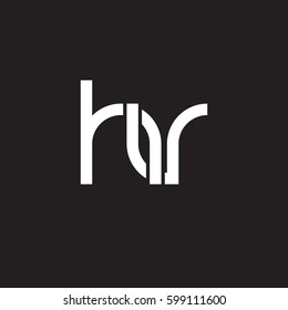 Initial letters hv, round linked overlapping chain shape lowercase logo modern design white black background