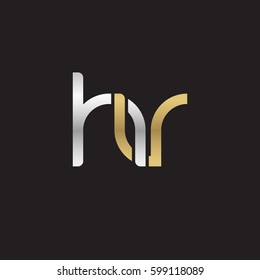 Initial letters hv, round linked overlapping chain shape lowercase logo modern design silver gold