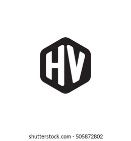 Initial Letters Hv Rounded Hexagon Shape Stock Vector (royalty Free 