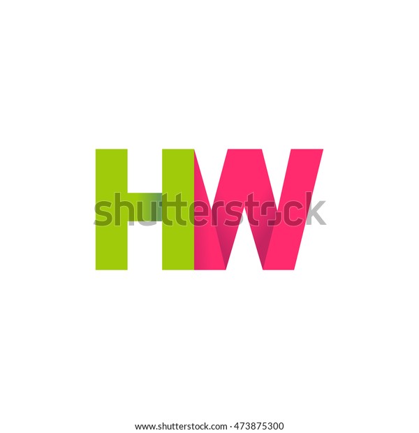 Initial Letters Hw Overlapping Fold Logo Stock Vector (Royalty Free ...