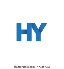 Initial Letters Hy Overlapping Fold Logo Stock Vector (Royalty Free ...