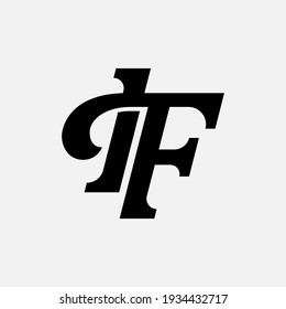 Letras iniciales I, F, IF o FI solapadas, interrelacionadas, logotipo de monograma, color negro sobre fondo blanco