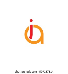 Initial letters ia, ai, round linked overlapping lowercase logo modern design red orange