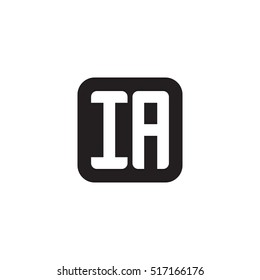 Initial letters IA rounded square shape monogram black simple logo