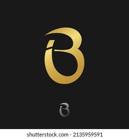 Initial letters IB logo, luxury letter B logo icon in gold color