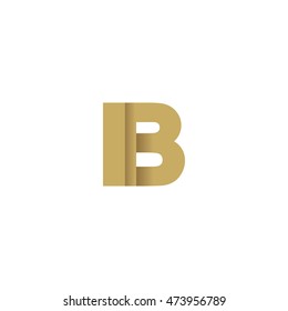 Initial letters IB overlapping fold logo brown gold