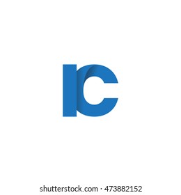Initial letters IC overlapping fold logo blue