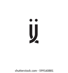 Initial letters ii, jj, round linked overlapping lowercase logo modern design monogram black