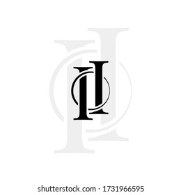 Initial letters ii linked monogram logo vector. Business logo monogram with two overlap letters inside circle isolated on white background.