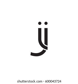 Initial letters ij, round linked overlapping lowercase logo modern design monogram black