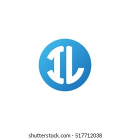 Initial letters IL circle shape blue simple logo