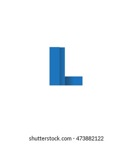 Initial letters IL overlapping fold logo blue