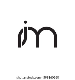 Initial letters im, mi, round linked overlapping lowercase logo modern design monogram black