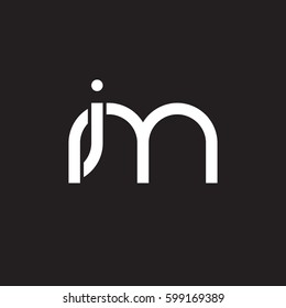 Initial letters im, mi, round linked overlapping lowercase logo modern design white black background