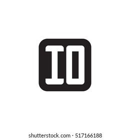 Initial letters IO rounded square shape monogram black simple logo