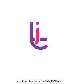 Initial letters it, ti, round linked overlapping lowercase logo modern design pink purple