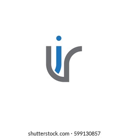 Initial letters iv, vi, round linked overlapping lowercase logo modern design blue gray