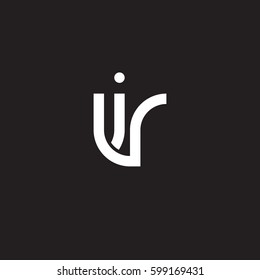 Initial letters iv, vi, round linked overlapping lowercase logo modern design white black background
