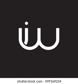 Initial letters iw, wi, round linked overlapping lowercase logo modern design white black background
