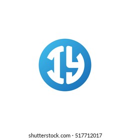 Initial letters IY circle shape blue simple logo