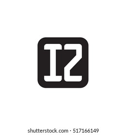 Initial letters IZ rounded square shape monogram black simple logo