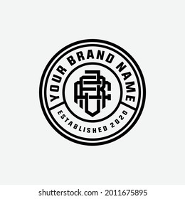 Initial letters J, R, F, JRF, JFR, RFJ, RJF, FJR or FRJ overlapping, interlocked monogram logo, badge logo, black color on white background