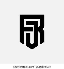 Initial letters J, R, JR or RJ overlapping, interlocked monogram logo, black color on white background
