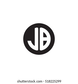Initial letters JB circle shape monogram black simple logo