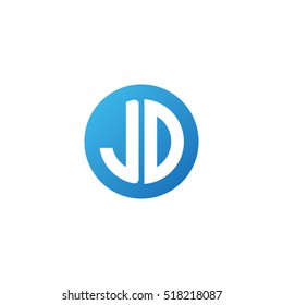 Initial Letters Jd Circle Shape Blue Stock Vector (Royalty Free) 518218087