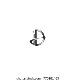 Initial Letters JD Linked Design Logo Black and White