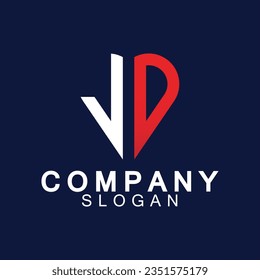 Initial Letters JD Logo Design Vector Template.