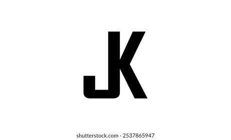 Initial Letters  JK KJ , black isolated silhouette