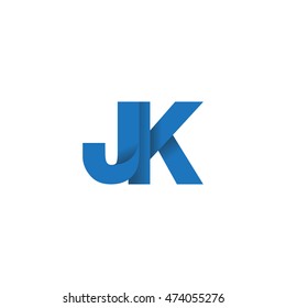Initial letters JK overlapping fold logo blue