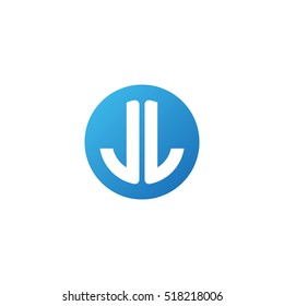Initial letters JL circle shape blue simple logo