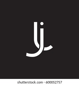 Initial letters jl, lj, round linked overlapping lowercase logo modern design white black background