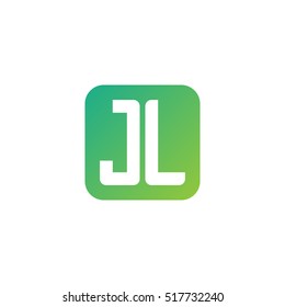 Initial letters JL rounded square shape green simple logo