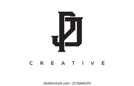 Letras iniciales JP, diseño del logo de Monograma PJ con símbolo de alfabeto de estilo creativo. JP, PJ Letras espirales Emblema vectorial universal elegante, logotipo. Símbolo gráfico del alfabeto para identidad corporativa