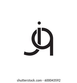 Initial letters jq, round linked overlapping chain shape lowercase logo modern design monogram black