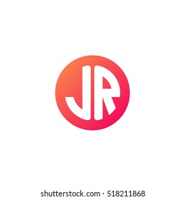 Initial letters JR circle shape red orange simple logo