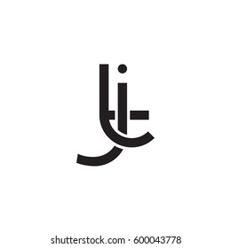 Initial letters jt, tj, round linked overlapping lowercase logo modern design monogram black