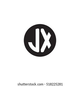 Initial letters JX circle shape monogram black simple logo