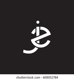 Initial letters jz, round linked overlapping lowercase logo modern design white black background