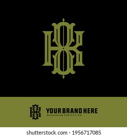 Initial letters K, 8, K8 or 8K overlapping, interlock, monogram logo, green color on black background