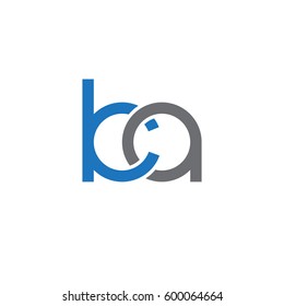 Initial letters ka, round linked overlapping chain shape lowercase logo modern design blue gray