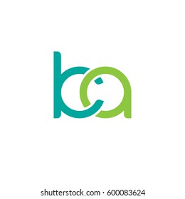 Initial letters ka, round linked overlapping chain shape lowercase logo modern design modern green