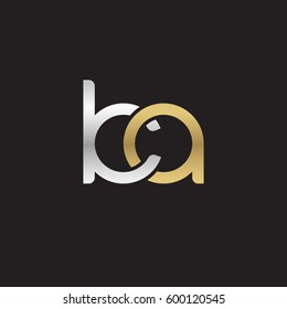 Initial letters ka, round linked overlapping chain shape lowercase logo modern design silver gold