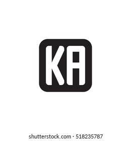 Initial letters KA rounded square shape monogram black simple logo