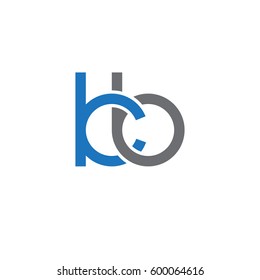 Initial letters kb, round linked overlapping chain shape lowercase logo modern design blue gray