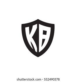 Initial letters KB shield shape black monogram logo
